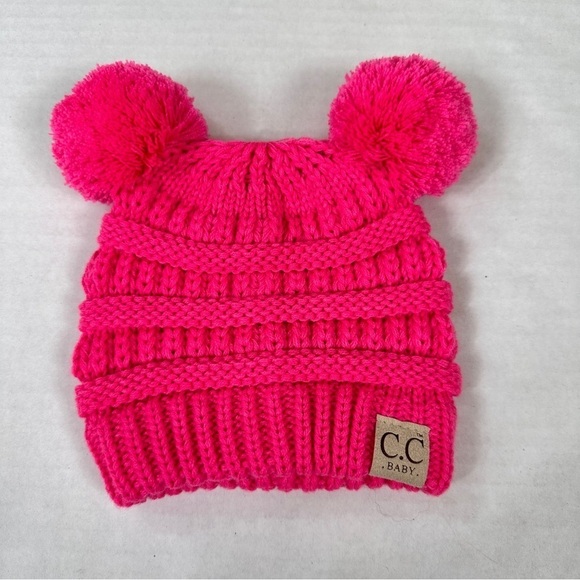 C.C Baby Girl Double Pom Beanie - Picture 2 of 5